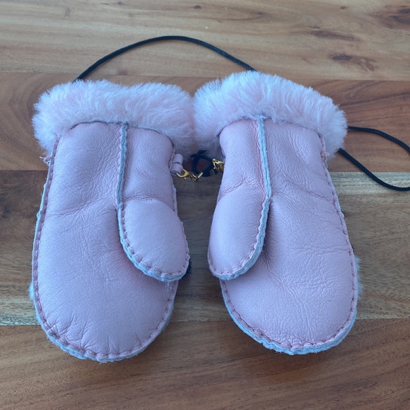 Kids panda sheepskin mitts - Picture 4 of 9